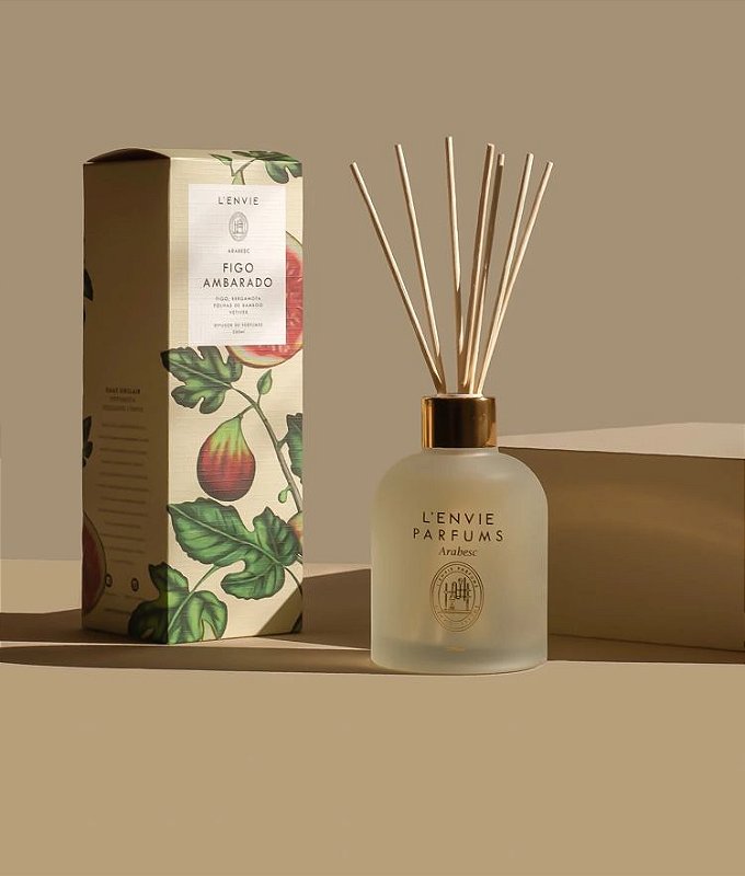 Difusor de Perfume Figo Ambarado Arabesc 200ml Lenvie