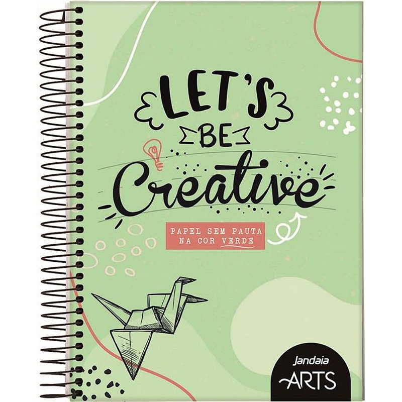Caderno Let´s Be Creative Espiral 80 Folhas Verdes Colegial - Lofi
