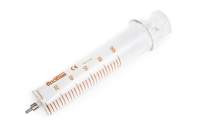 Seringa de Vidro 100ml Bico de Metal Luer Slip - Arti Glass - Cirúrgica ...