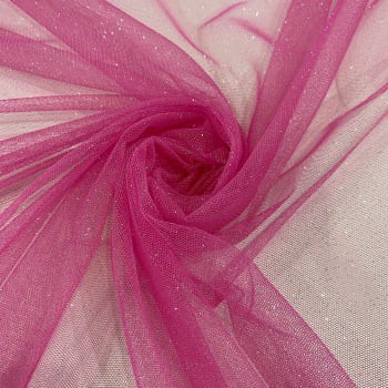 TULE GLITER (ROSA PINK) - Ponto dos Tecidos