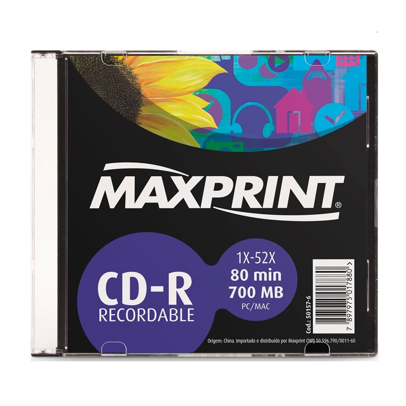 CD-R Gravável Slim Maxprint - Freedom Suprimentos: Sua Papelaria Online ...