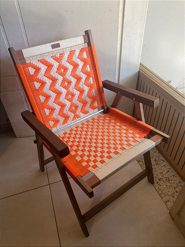 08 - Cadeira Noflow Grafismo Laranja Indígena