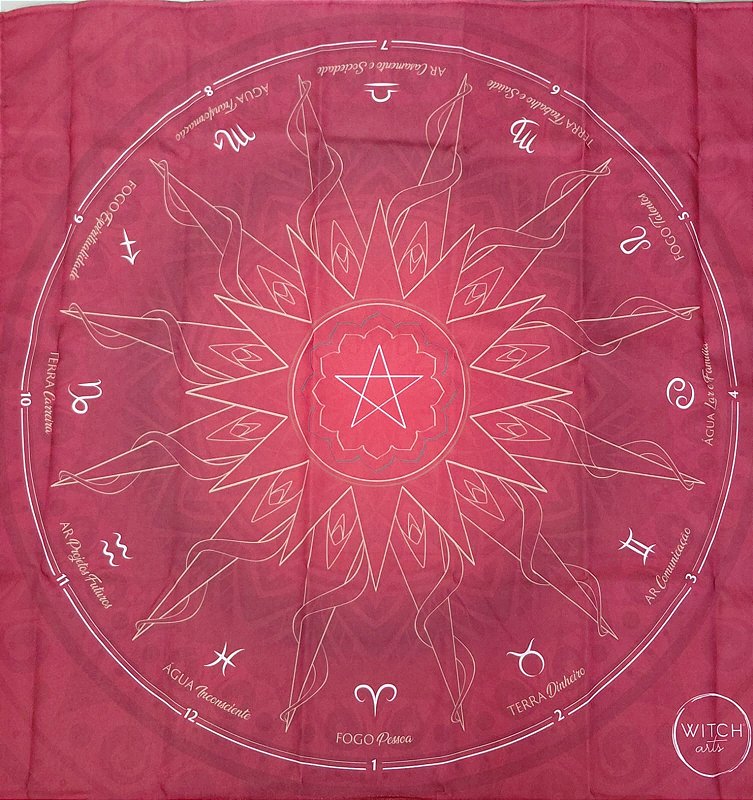 Toalha Para Oraculo - Roda Da Vida - Vermelha