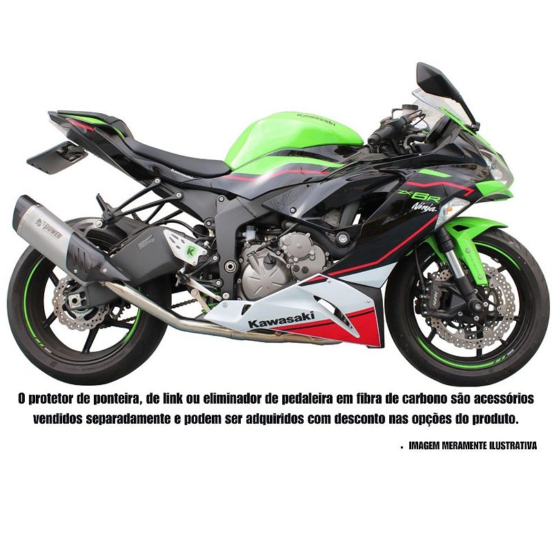 Ponteira Escapamento Esportivo completo da moto kawasaki zx-6r 636