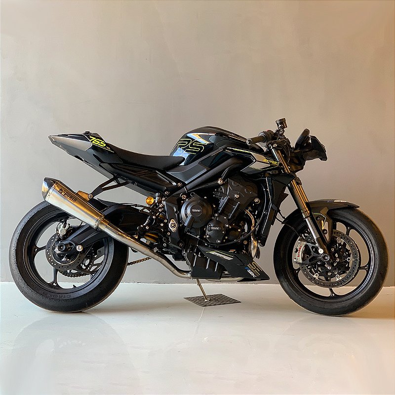 Escapamento Full Ponteira R66GPl Coletor 3x1 Inox Triumph Street