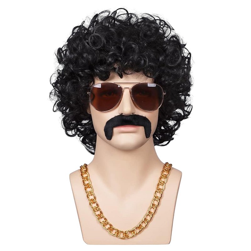 Peruca Black Power Afro Cacheada Preta Cabelo Retro Hippie Anos 70 Cacheado  Preto Luxo Carnaval Festas Eventos Cosplay