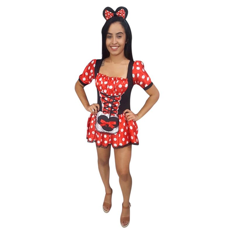 Fantasia Minnie Adulto Recreação de Festa de Aniversário Infantil Dia ...