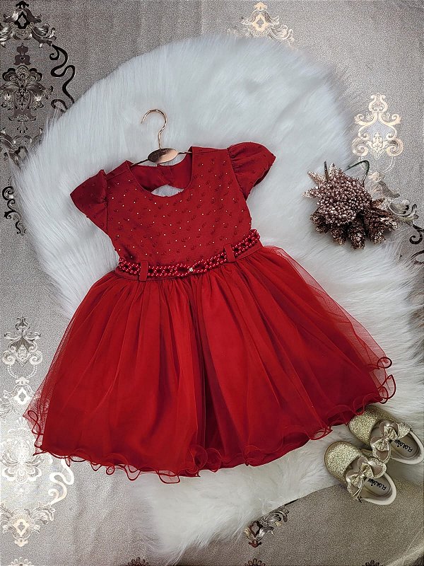 Vestido De Festa Vermelho Infantil Vestido Vermelho Infantil Bebe