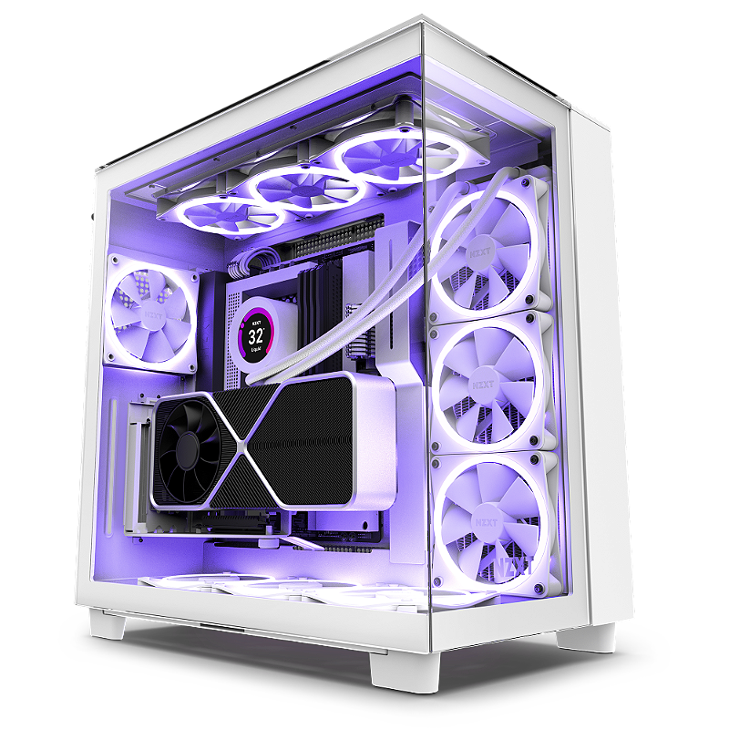 NZXT　6本 Gabinete Gamer NZXT H6 Flow, RGB, Mid-Tower, Lateral De
