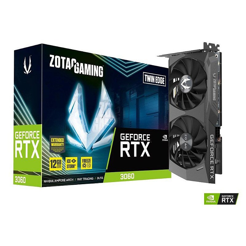 ジャンク ZOTAC GeForce RTX 3060 12GB Placa de Vídeo Zotac GeForce RTX 3060 Twin Edge OC 12GB GDDR6