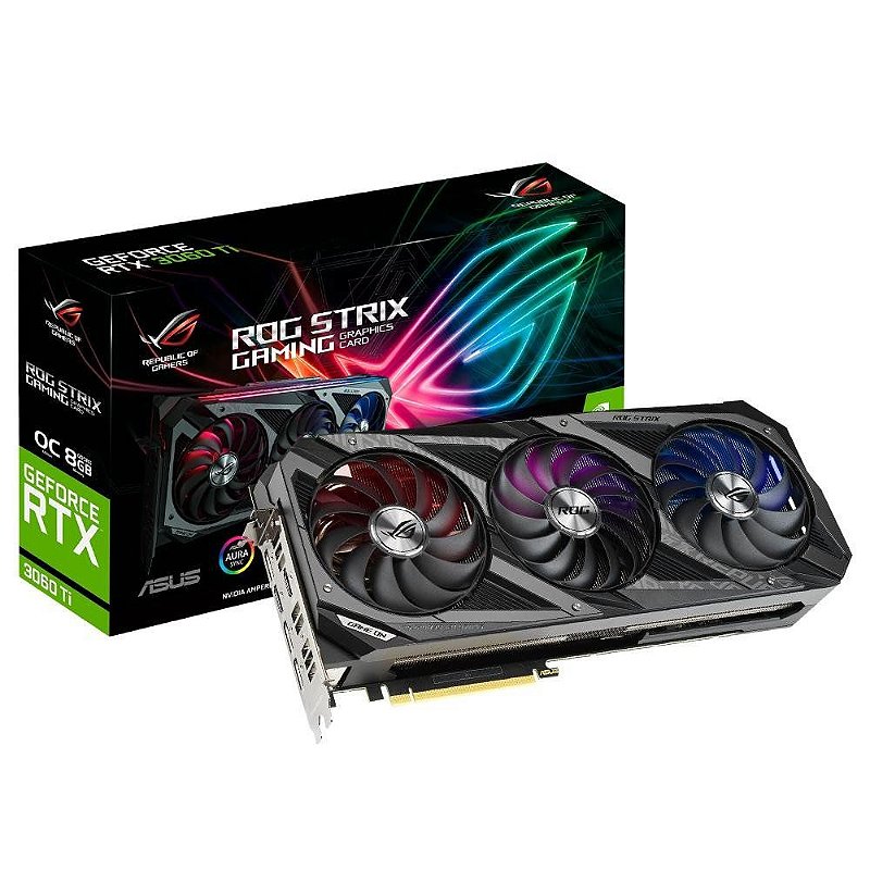 ASUS ROG STRIX RTX 3060 Ti OC レシートあり Placa de Vídeo ASUS ROG Strix GeForce RTX 3060 Ti 8GB GDDR6