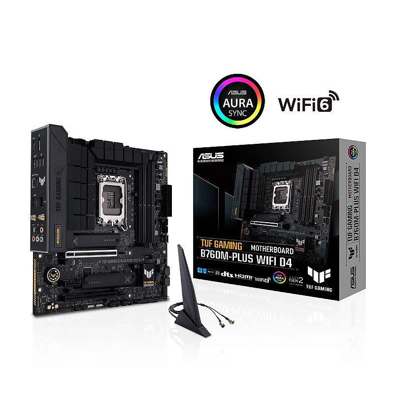 【美品】ASUS TUF GAMING B760M-PLUS D4 Placa Mãe ASUS TUF Gaming B760M-Plus Wi-Fi D4 DDR4 LGA 1700 MATX