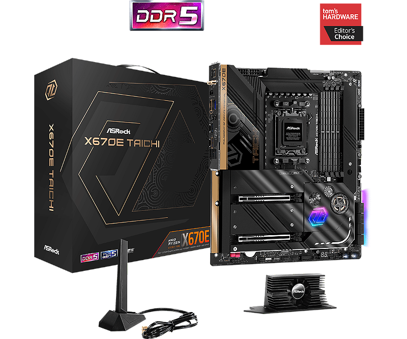 Placa Mãe ASRock X670E Taichi Wi-Fi DDR5 AM5 ATX - GK Infostore