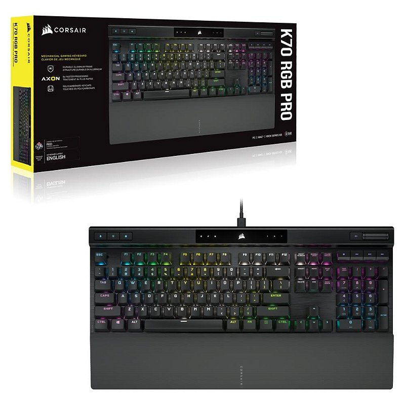 Corsair K70 RGB PRO em ângulo