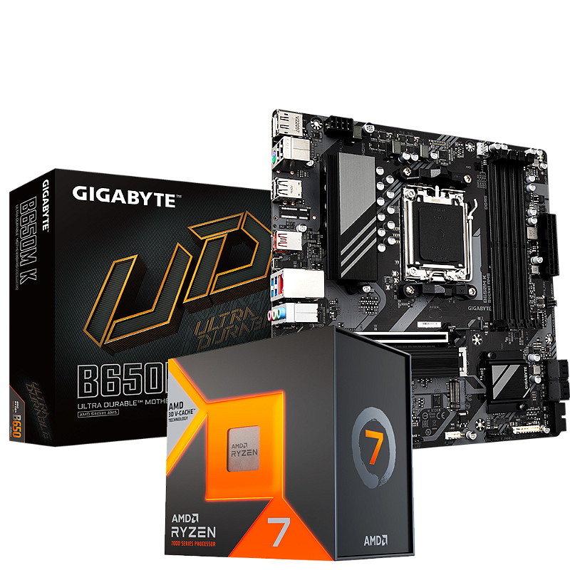 Kit Upgrade AMD Ryzen 7 7800X3D + Placa Mãe Gigabyte | GK