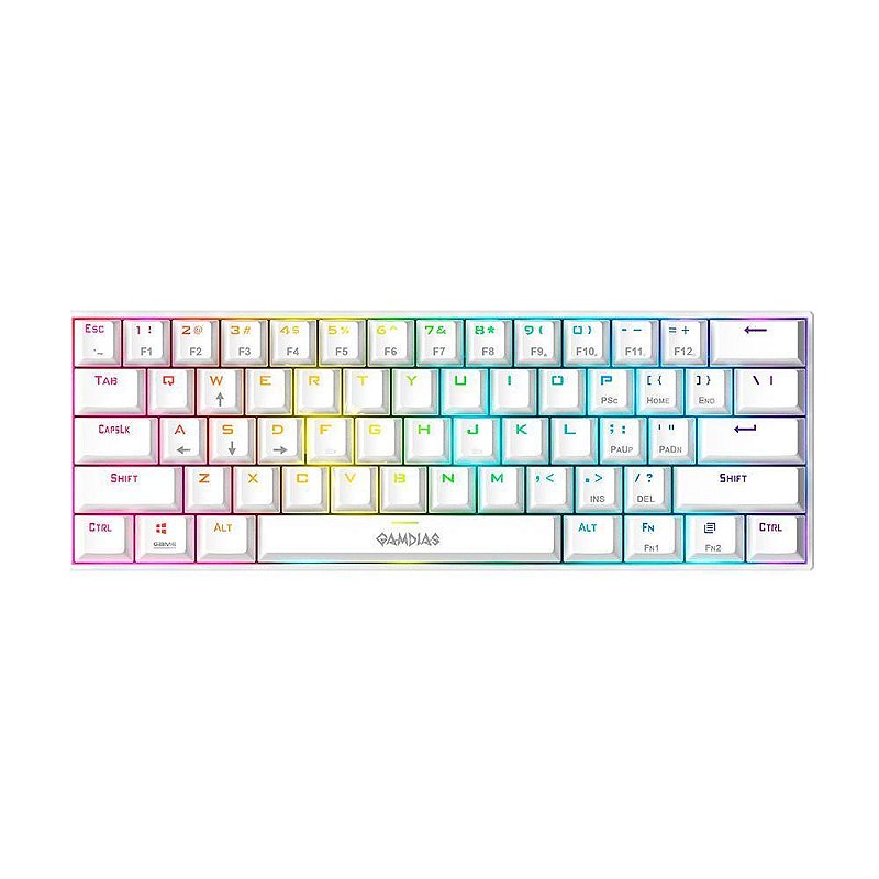 Teclado Gamdias Hermes E3 RGB Branco Switch Brown