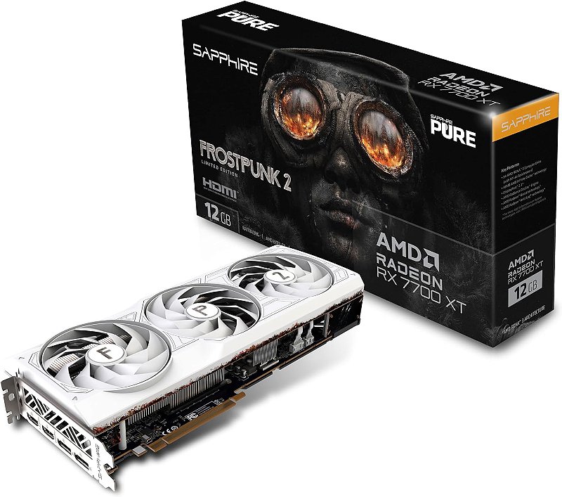 Placa de Video Sapphire Radeon RX 7700 XT 12GB Frostpunk 2 Edition