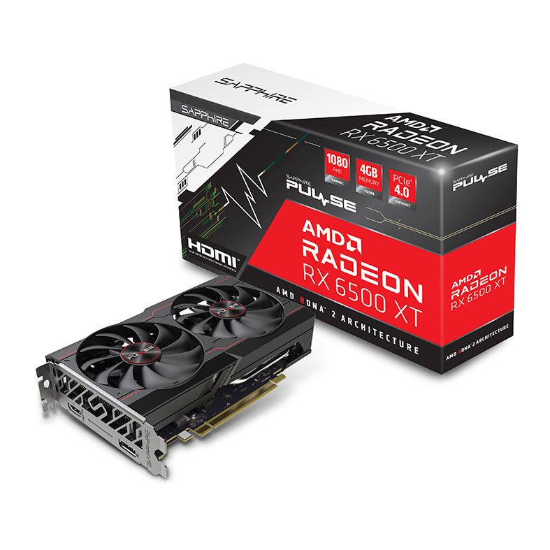 Placa de Video Sapphire Pulse Radeon RX 6500 XT OC 4GB | GK