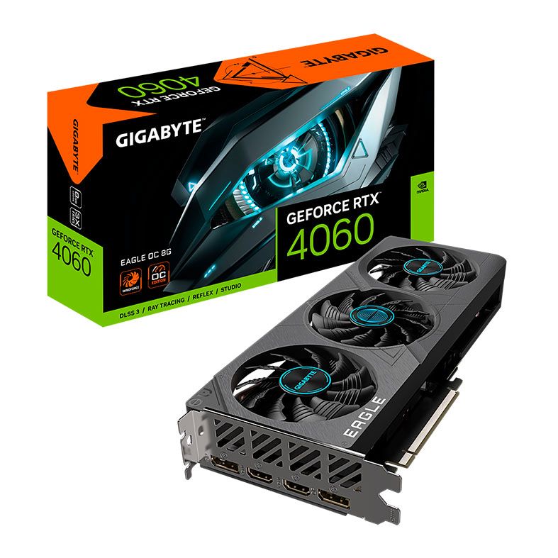 Placa de Video Gigabyte GeForce RTX 4060 Eagle OC 8GB GDDR6 128bit