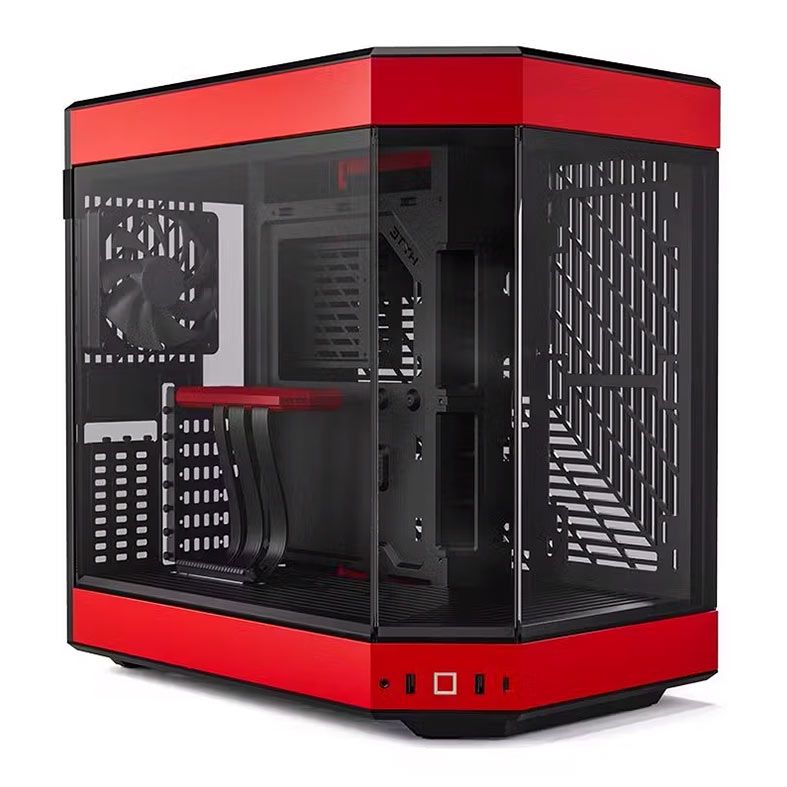 Gabinete Gamer HYTE Y60 Black/Red Mid Tower Com 3 fans - CS-HYTE