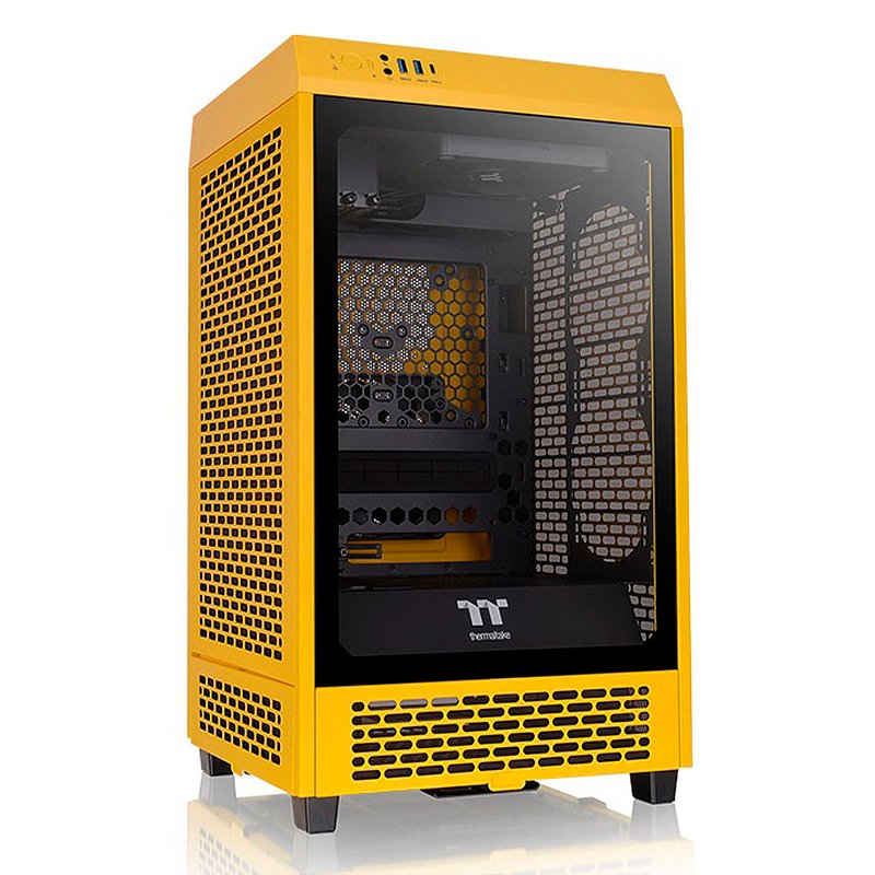 Gabinete Thermaltake The Tower 200 Bumblebee Amarelo Mini-ITX 2x CT140 - CA-1X9-00S4WN-00