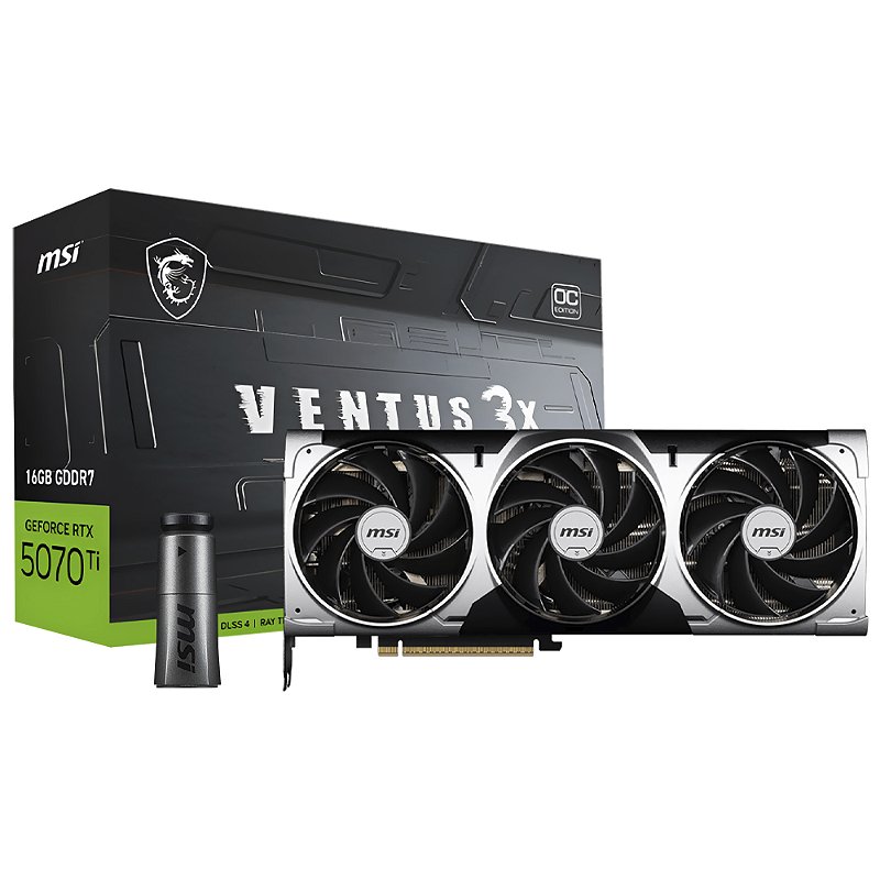 Placa de Video MSI GeForce RTX 5070 TI Ventus 3X OC 16GB GDDR7 256