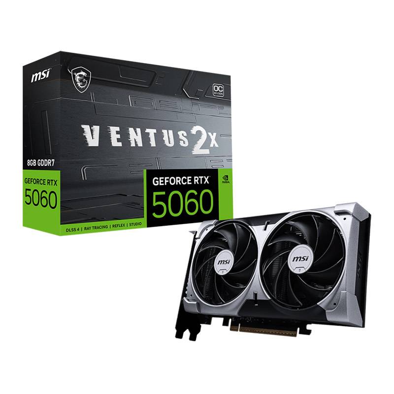 Placa de Video MSI GeForce RTX 5060 Ventus 2X OC 8GB GDDR7 128