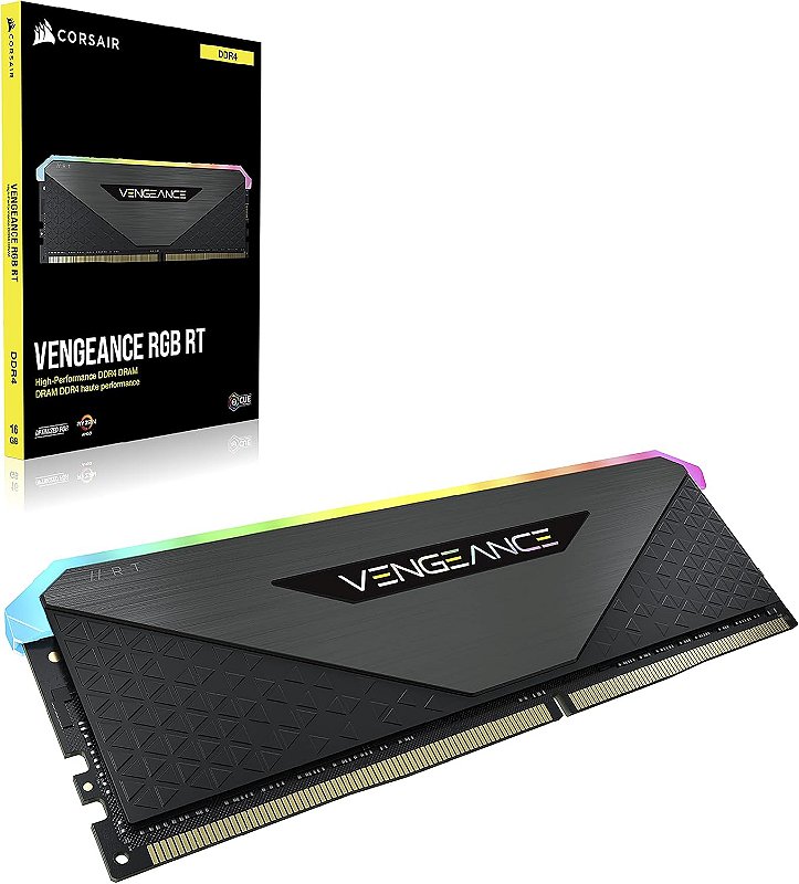 Yan　CORSAIR CMN32GX4M2Z3600C16 32GB D Memória Corsair Vengeance RGB RT 32GB (2x16GB) 3600Mhz DDR4 Preta