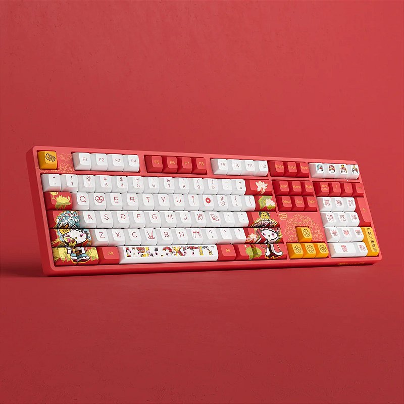 Vista do teclado Akko Hello Kitty Peking Opera A 5108S full-size