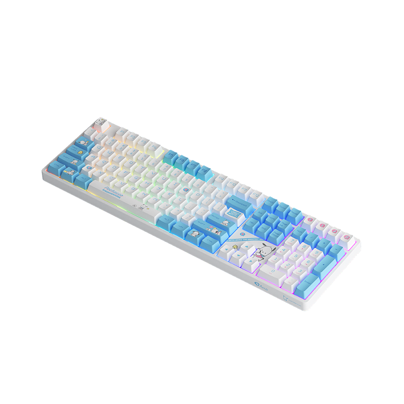 Detalhe das keycaps do Akko Pochacco 5108B Plus
