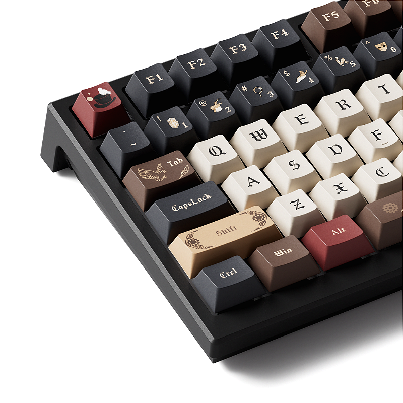 Detalhe das keycaps do Akko TAC75 Lord of the Mysteries