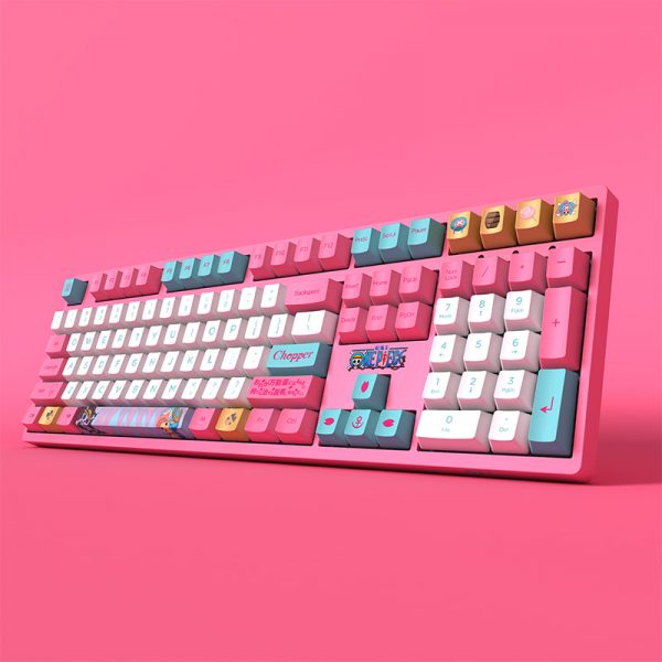 Detalhe do teclado Akko One Piece Chopper 3108v2