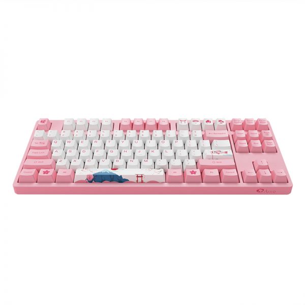 Detalhe do teclado Akko World Tour Tokyo R1 3087