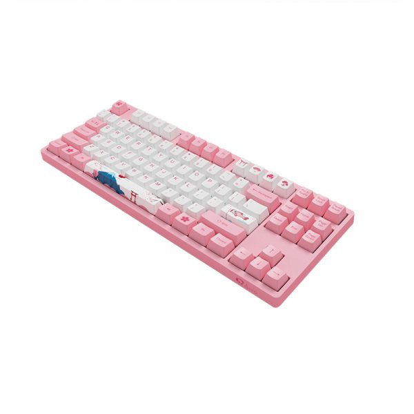 Vista do teclado Akko World Tour Tokyo R1 3087 V2 Orange TKL