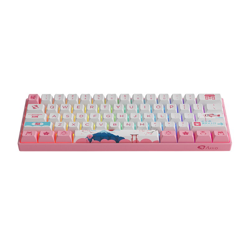 Akko 3061S World Tour Tokyo Jelly Pink vista superior