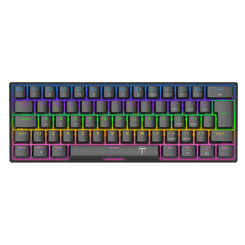 Teclado T-Dagger Arena 60% Rainbow Preto - SKU 6950376726247
