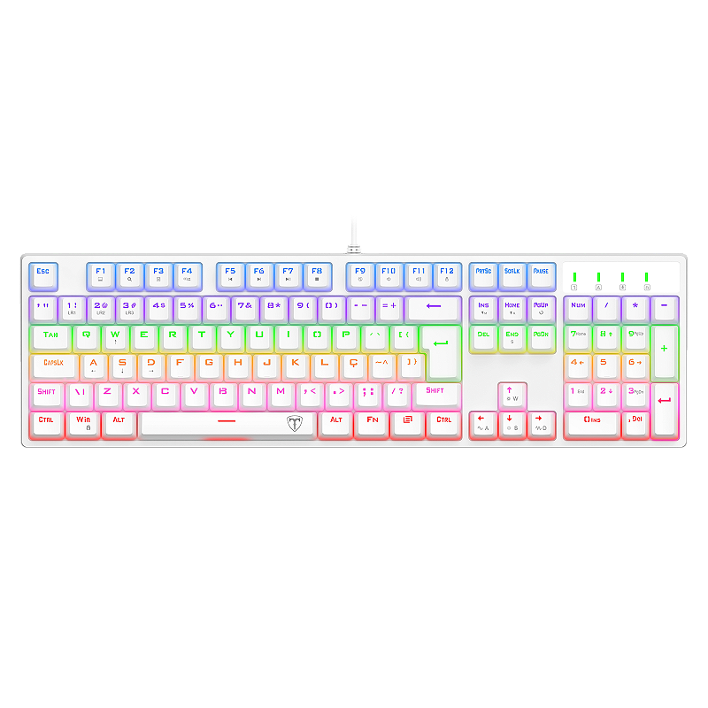 Teclado T-Dagger Rebel Full Size Rainbow Branco - SKU 6950376727015
