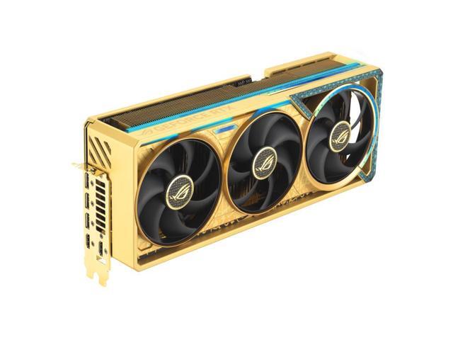 ROG Astral RTX 5080 Dhahab CORE acabamento dourado Aura Sync