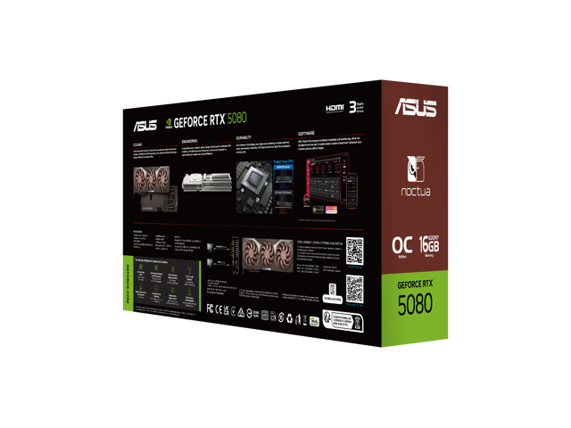 ASUS RTX 5080 Noctua OC acabamento marrom e bege
