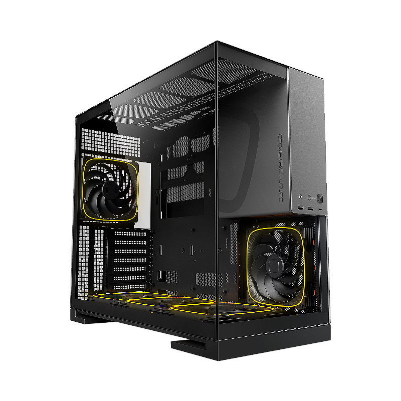 Gabinete Gamer Geometric Future Model 5 Preto e Cinza com 5 Fans — imagem oficial 9