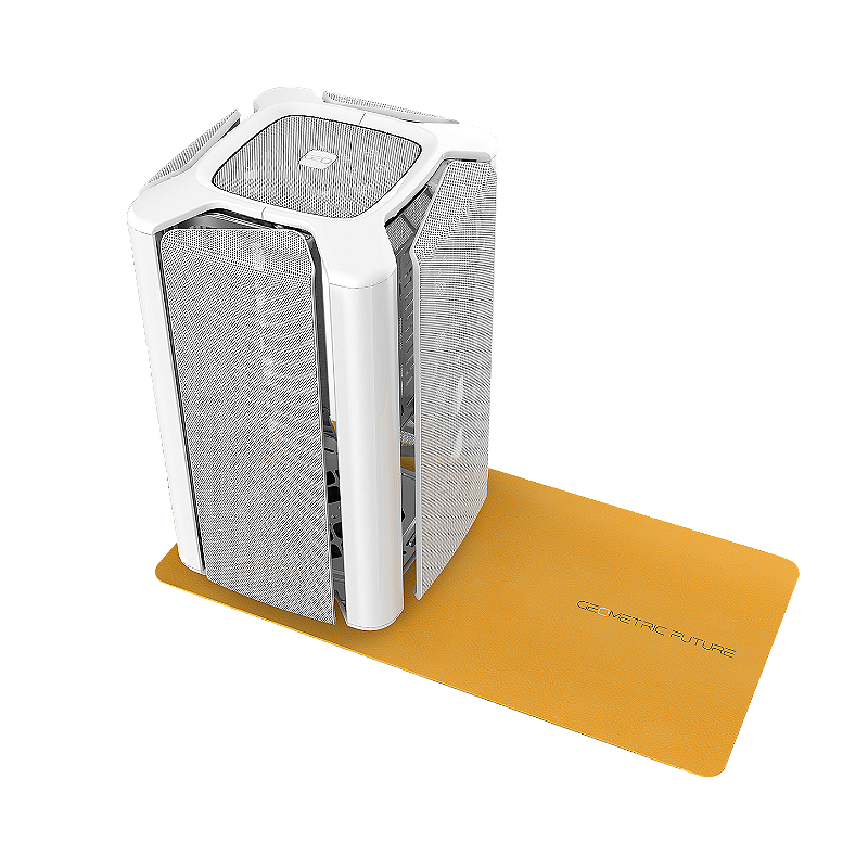 Vista adicional do gabinete Geometric Future Model 2 The Ark mesh branco