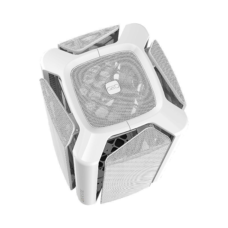 Configurações de montagem do gabinete Geometric Future Model 2 The Ark mesh branco