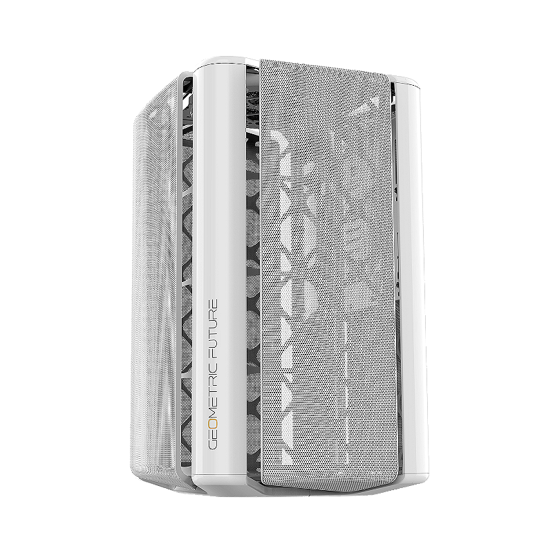 Interior do gabinete Geometric Future Model 2 The Ark mesh branco com espaço para GPU de até 350mm