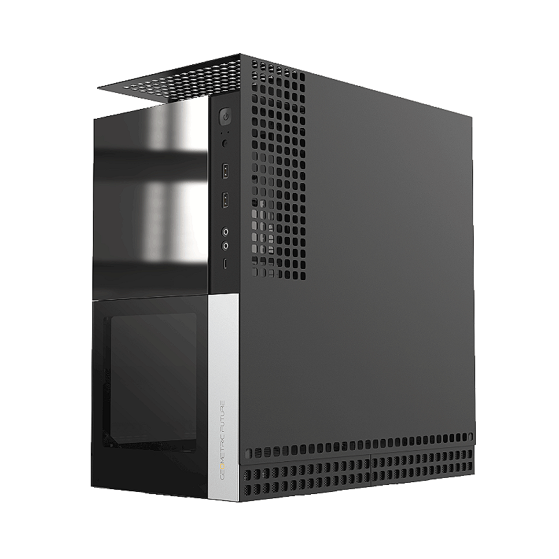 Interior e montagem do gabinete Geometric Future Model 4 Caliburn preto