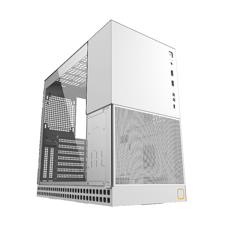 Gabinete Gamer Geometric Future Model 4 King Arthur Branco — imagem oficial principal