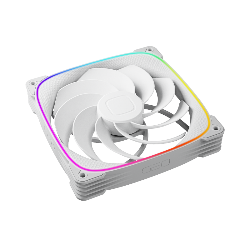 Fan branca Geometric Future Squama 2503R Reverse Blade 140mm GEO-S2503RW-14S vista em detalhe
