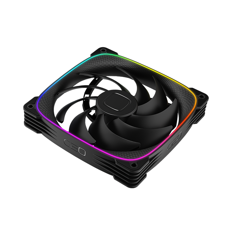 Kit 3 Fans Geometric Future Squama 2503-14B ARGB Preto - GEO-S2503B-14T