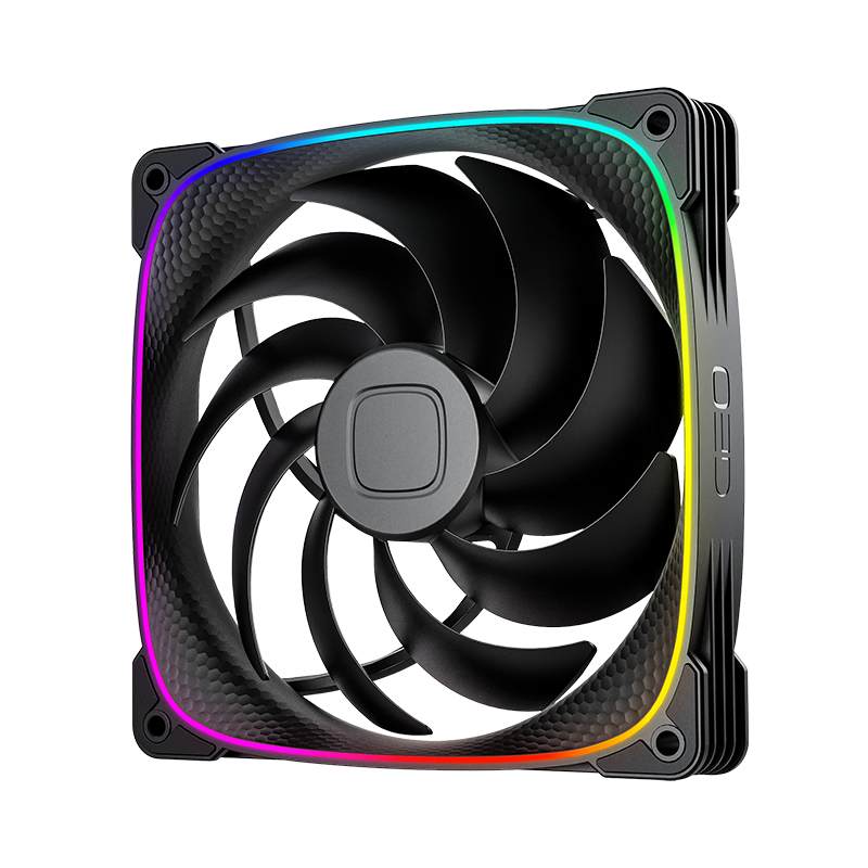 Fan Geometric Future Squama 2503B-14S de 140mm ARGB preta - GEO-S2503B-14S