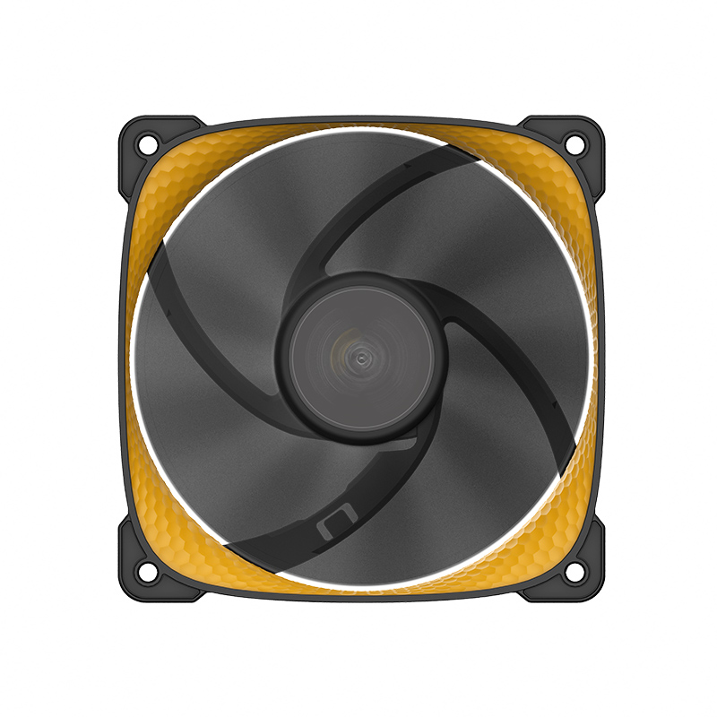 Textura Squama dents da moldura da fan Geometric Future 2505Y preto e amarelo