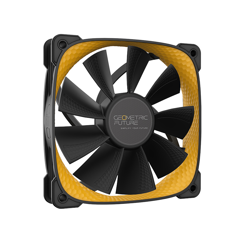 Ventoinha Squama 2505Y preto e amarelo instalada